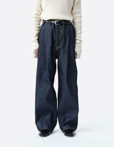 S001401-2 2TUCK WIDE DENIM PANTS -ENTASIS MK-Ⅱ-