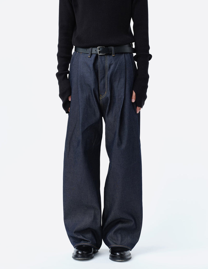 S001401-2 2TUCK WIDE DENIM PANTS -ENTASIS MK-Ⅱ-
