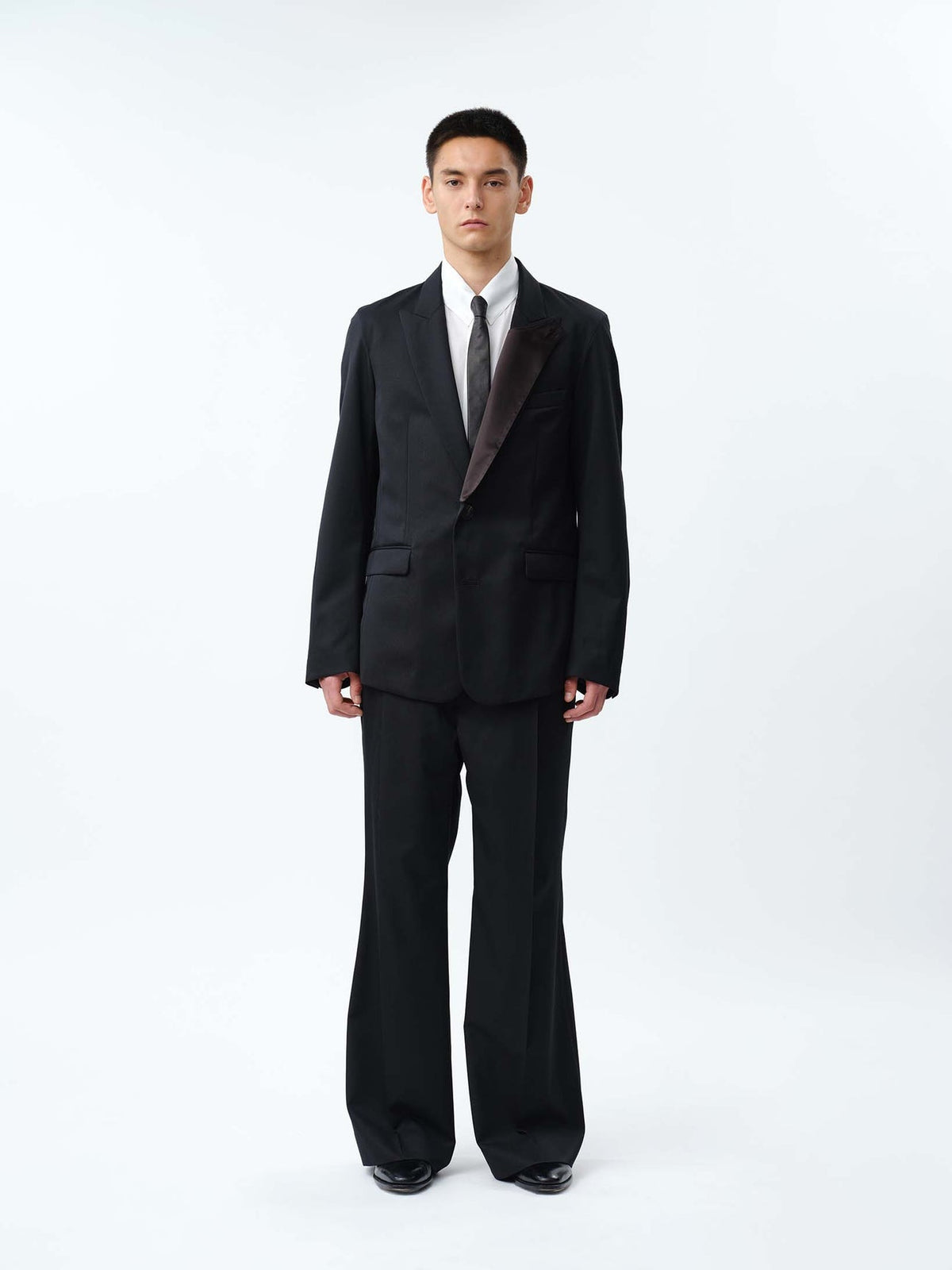 SUPER140 3TUCK BAGGY TROUSERS .14【BLACK】 SUPER140 3TUCK BAGGY