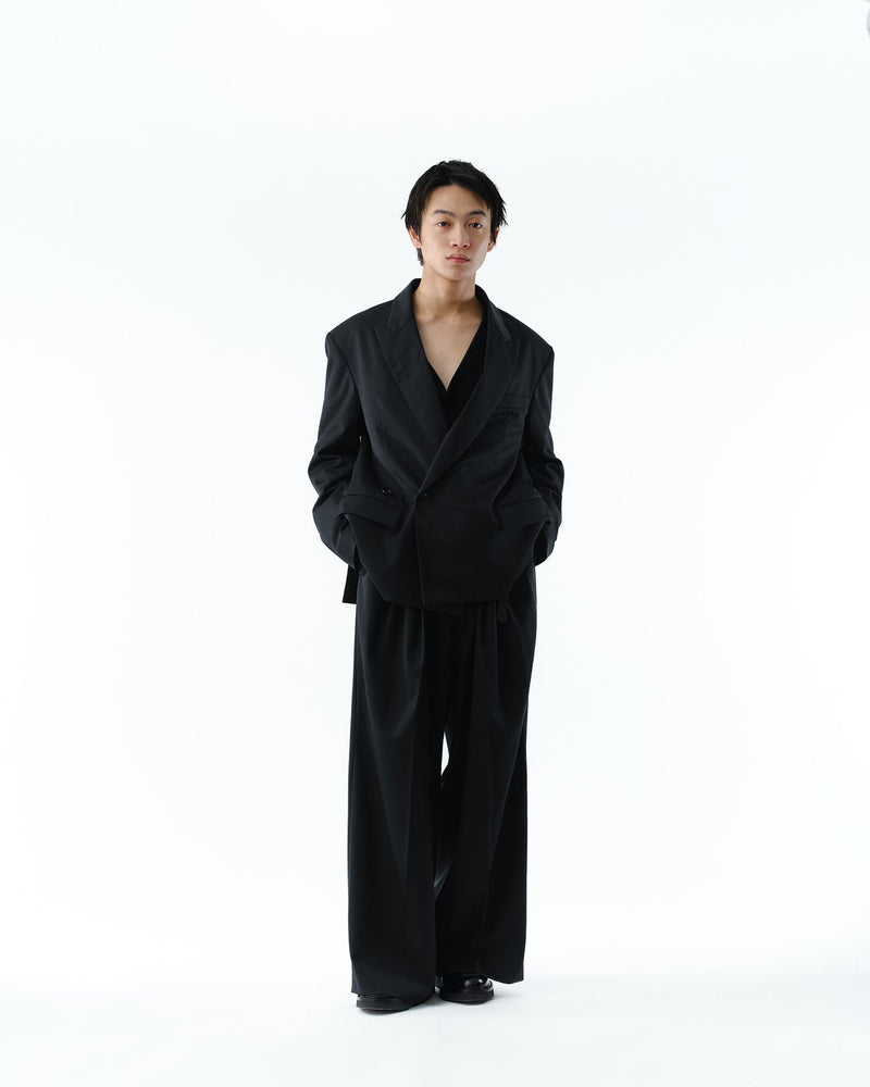 S141412 SUPER140 3TUCK BAGGY TROUSERS