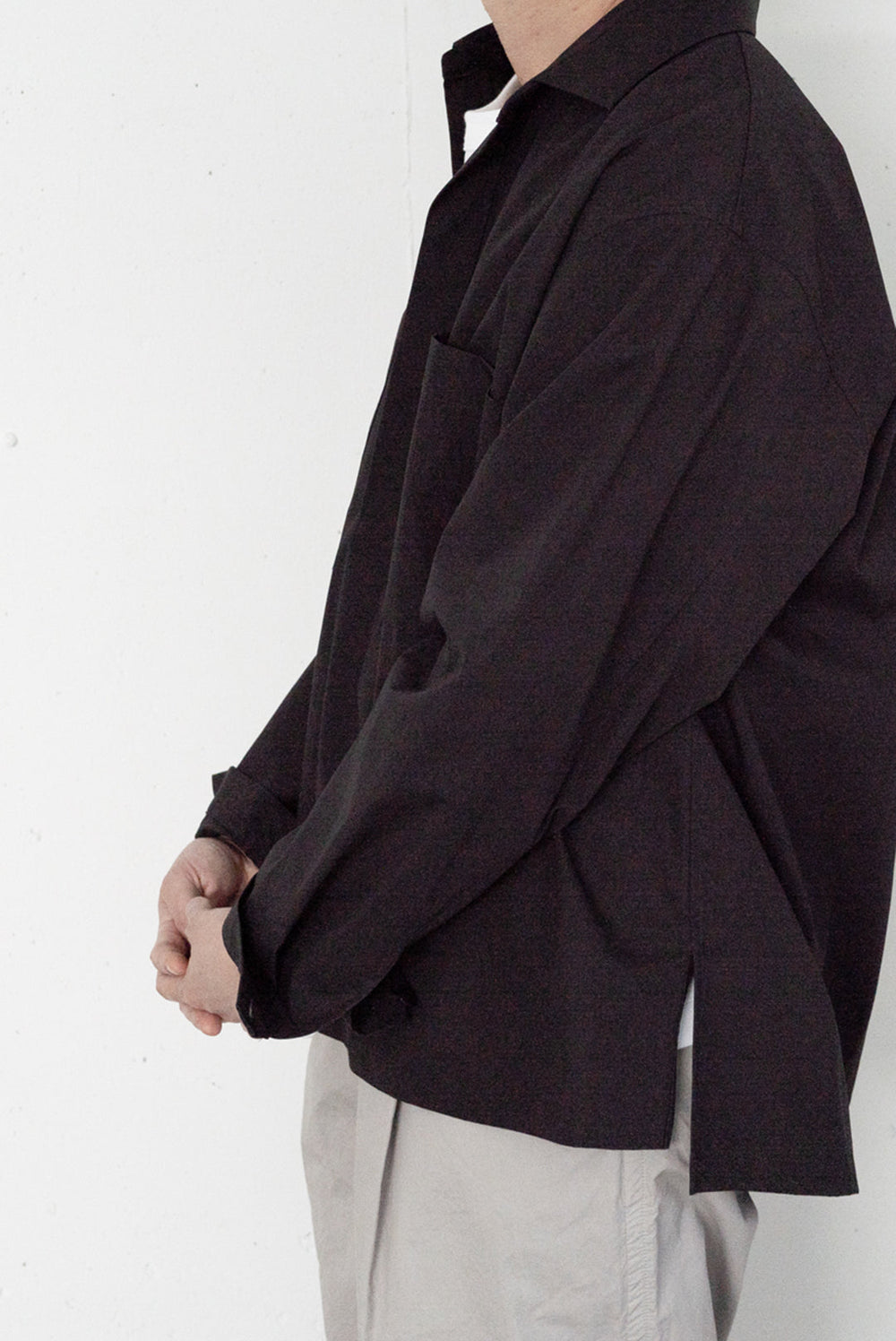 STILL BY HAND BL04241 BUTTONLESS OVER SHIRT – hideandseekStore