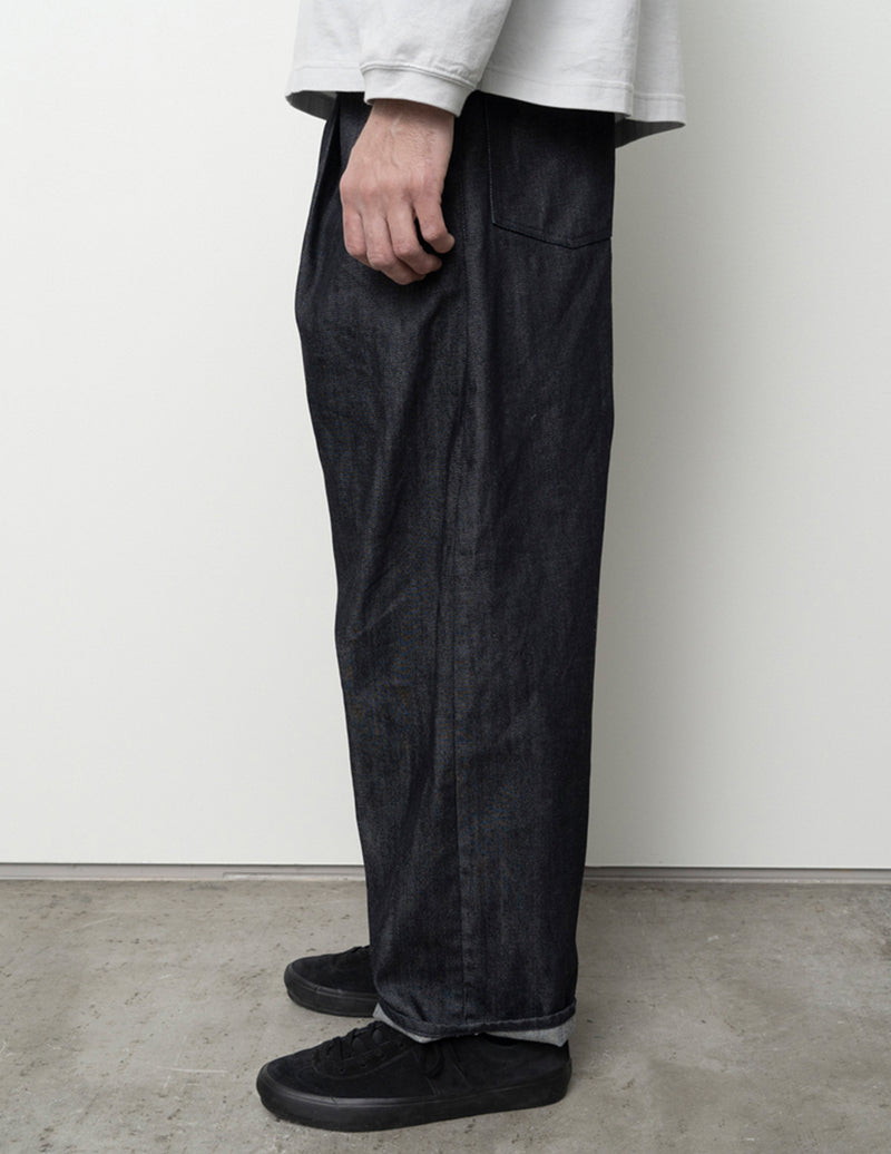 STILL BY HAND DN01253 DEEP TUCK WIDE DENIM PANTS – hideandseekStore
