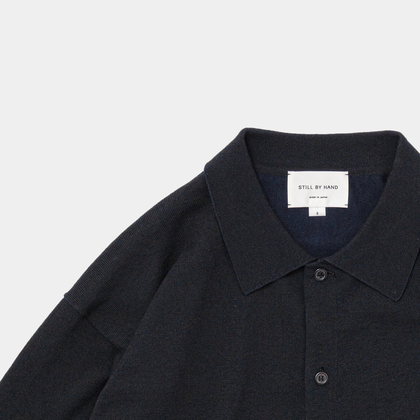 STILL BY HAND KN01241 MELANGE KNIT POLO CARDIGAN – hideandseekStore