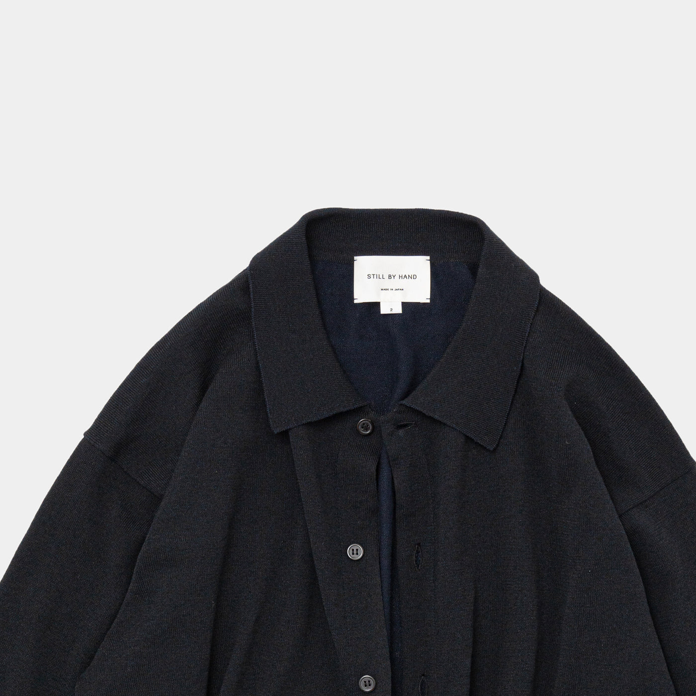 STILL BY HAND KN01241 MELANGE KNIT POLO CARDIGAN – hideandseekStore