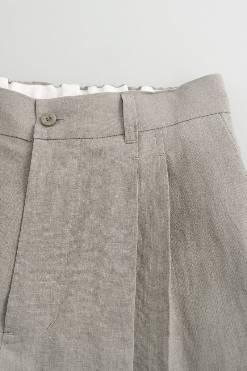 PT07252 LINEN WIDE TAPERED PANTS