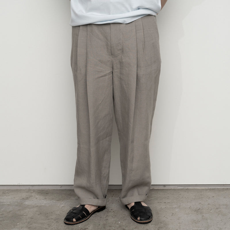 PT07252 LINEN WIDE TAPERED PANTS