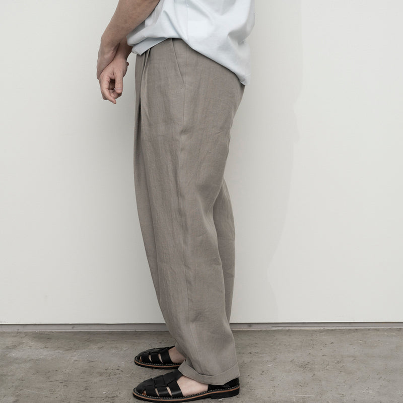 PT07252 LINEN WIDE TAPERED PANTS
