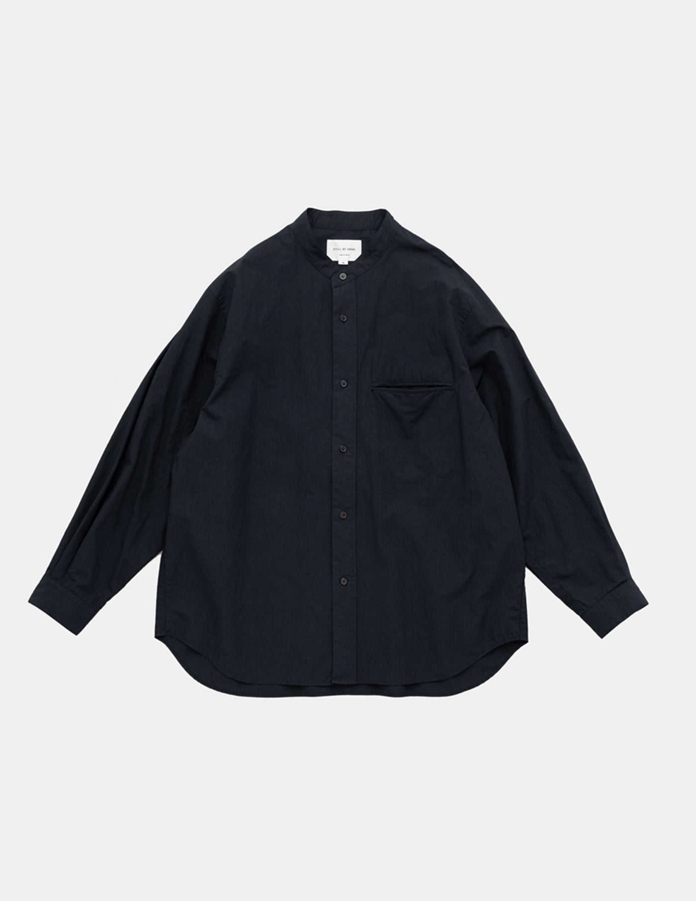 STILL BY HAND SH02251 LINEN MIXED BAND COLLAR SHIRT – hideandseekStore