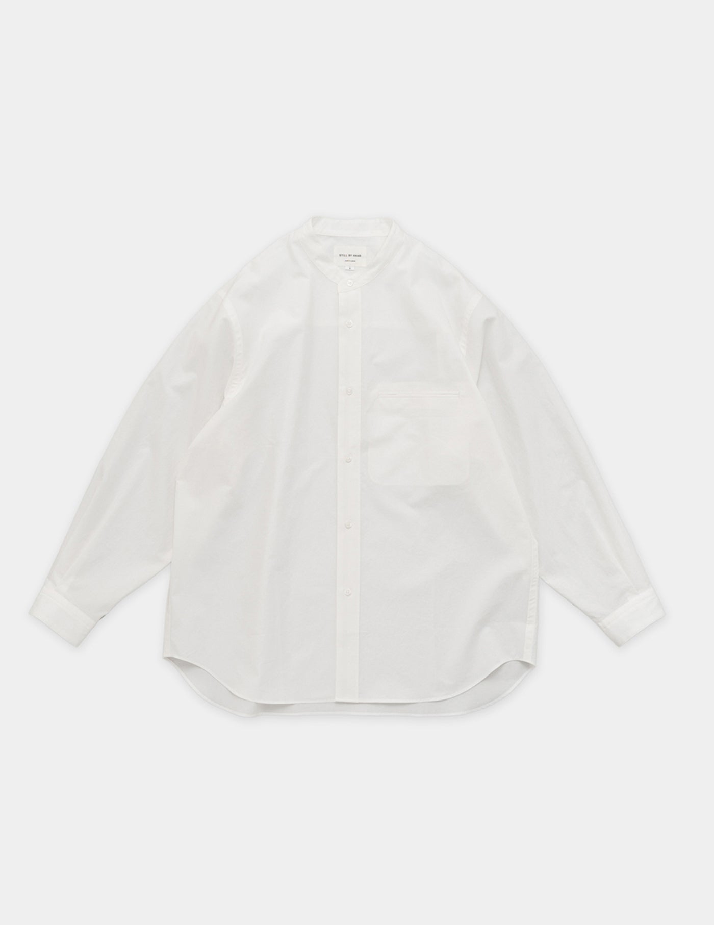STILL BY HAND SH02251 LINEN MIXED BAND COLLAR SHIRT – hideandseekStore