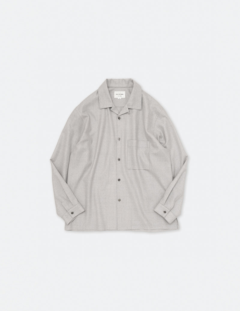 SH04233 OPEN COLLAR WOOL SHIRT