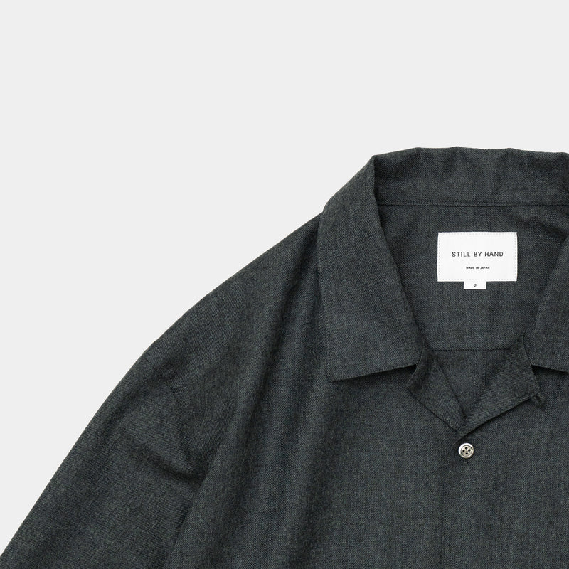 SH04233 OPEN COLLAR WOOL SHIRT