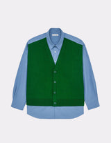 MGMFB251252 KNIT CARDIGAN DETAIL LAYERED SHIRT