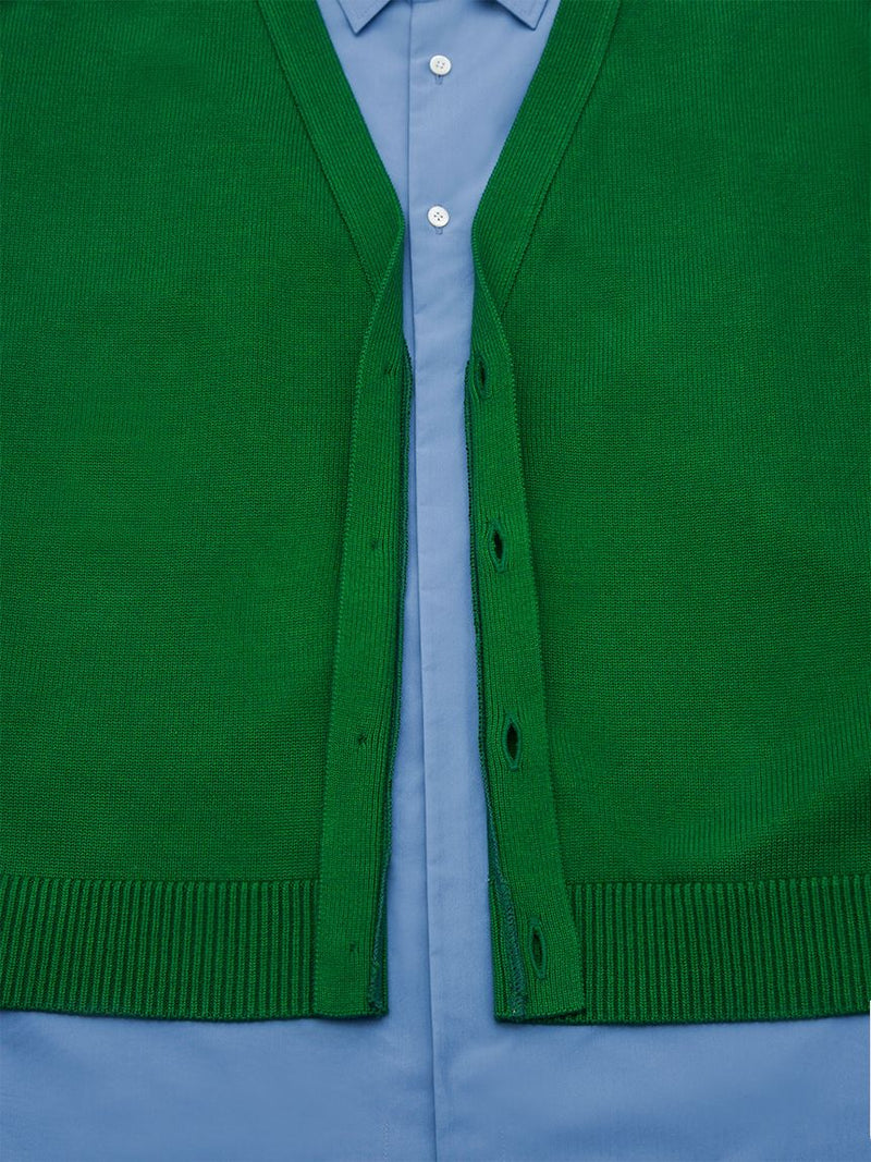 MGMFB251252 KNIT CARDIGAN DETAIL LAYERED SHIRT