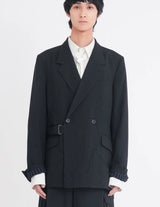 26S0318 WRINKLED DOUBLE - BREASTED JACKET