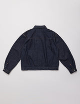 UBJ66-LC272-T WASHED SELVEDGE DENIM PLEATED JKT