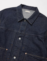 UBJ66-LC272-T WASHED SELVEDGE DENIM PLEATED JKT