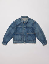 UBJ66-LC273-V VINTAGE WASHED SELVEDGE PLEATED JKT