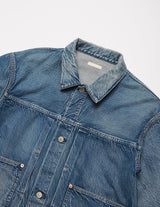 UBJ66-LC273-V VINTAGE WASHED SELVEDGE PLEATED JKT