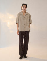 M732-B55-102 WIDE SET OPEN COLLAR BOX SHIRT