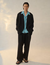 M732-J50-300 PEAKED LAPEL COLLAR SHIRT JKT