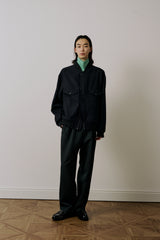 M744-Y51-101 4 POCKETS ZIP-UP RIB BLOUSON