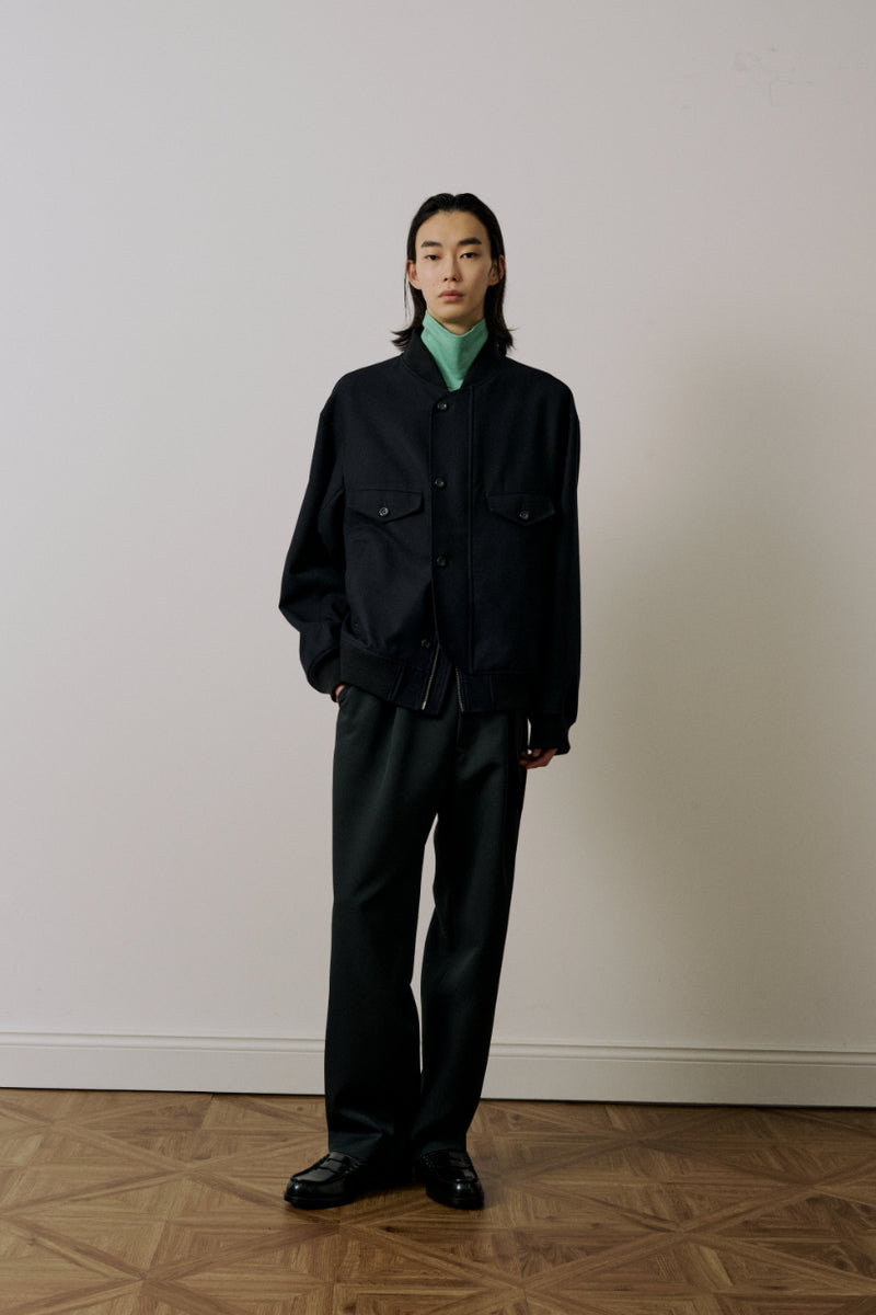 M744-Y51-101 4 POCKETS ZIP-UP RIB BLOUSON