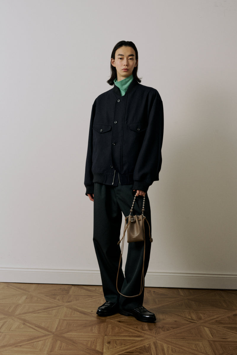 M744-Y51-101 4 POCKETS ZIP-UP RIB BLOUSON