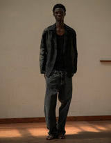 UPJ05-LA245-S VINTAGE WASHED SELVEDGE BLACK DENIM 5P PANTS