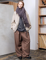 VOBZ-O92 BISHU OLD WOOL GABARDINE ZIP BLOUSON