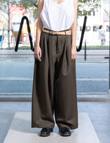 VOPT-K44 BISHU WOOL ONI SURGE TUCK WIDE PANTS