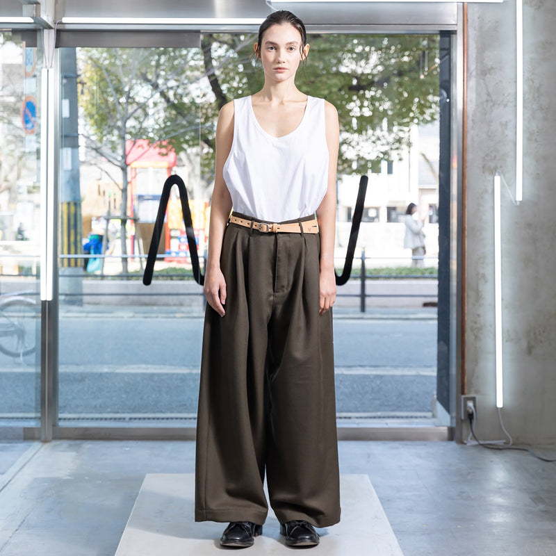 VOPT-K44 BISHU WOOL ONI SURGE TUCK WIDE PANTS