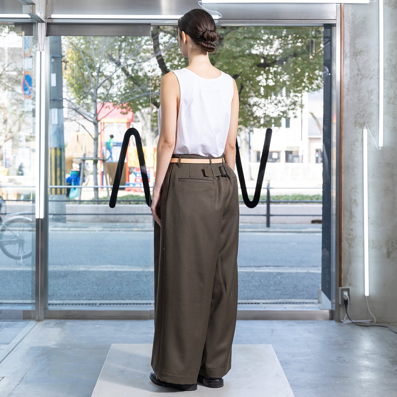 VOPT-K44 BISHU WOOL ONI SURGE TUCK WIDE PANTS