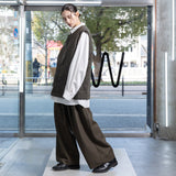 VOPT-K44 BISHU WOOL ONI SURGE TUCK WIDE PANTS