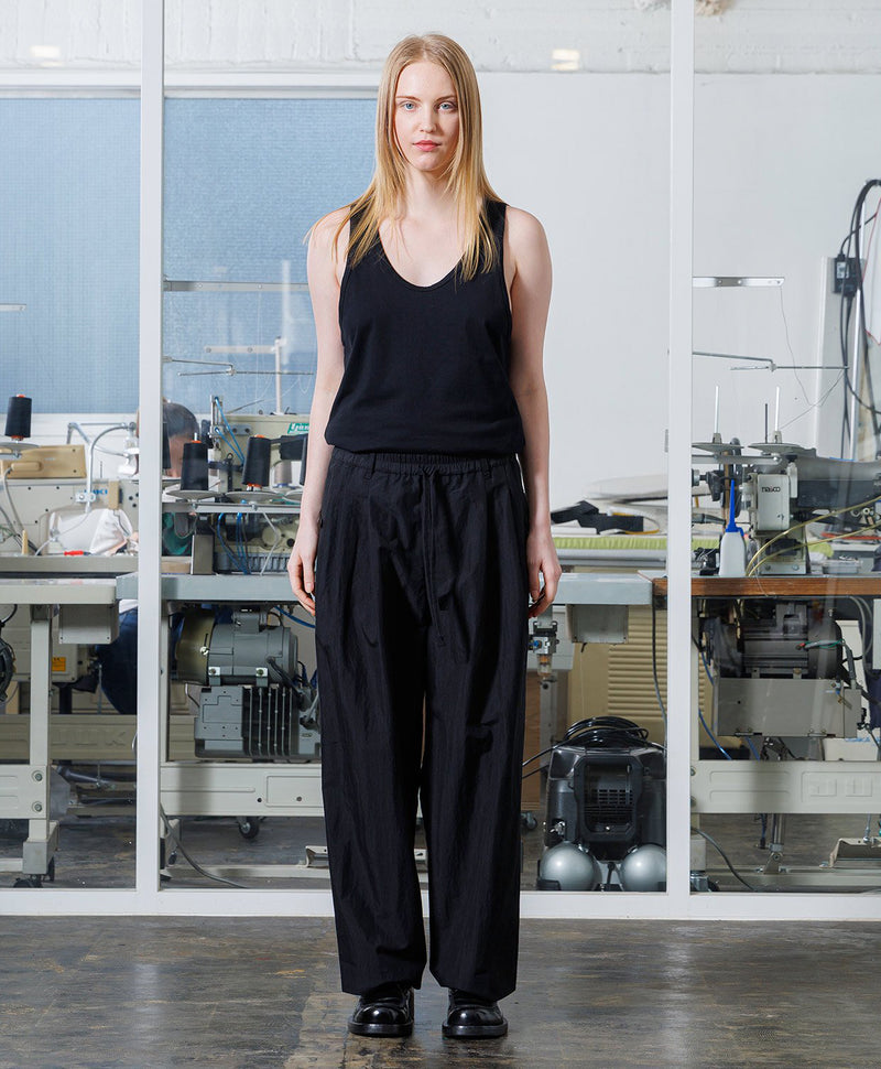 VOPT-N73 SUPIMA COTTON x NYLON TYPEWRITER EASY WIDE PANTS