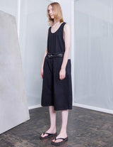 VOSP-P032 BLACK DENIM WIDE SHORT PANTS