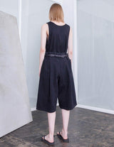 VOSP-P032 BLACK DENIM WIDE SHORT PANTS