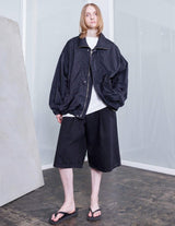 VOSP-P032 BLACK DENIM WIDE SHORT PANTS