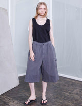 VOST-P014 WEATHER CLOTH GARMENT DYE WIDE SHORT PANTS