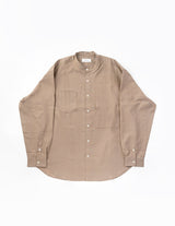 WM23ASH01 BAND COLLAR ASYMMENTRY POCKET SHIRT