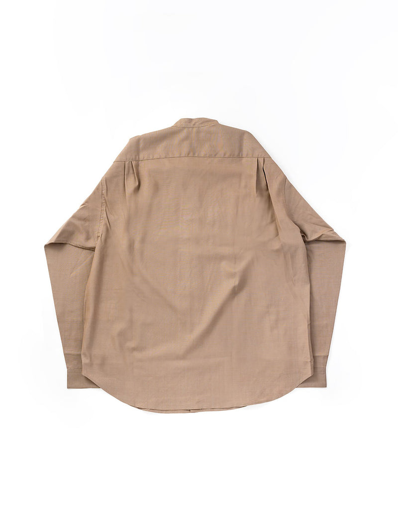 WM23ASH01 BAND COLLAR ASYMMENTRY POCKET SHIRT