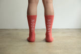 ND21X022OR-ML NODAL LOGO SOCKS - ORANGE x OFF WHITE