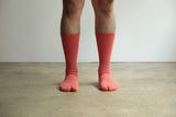 ND21X022OR-ML NODAL LOGO SOCKS - ORANGE x OFF WHITE