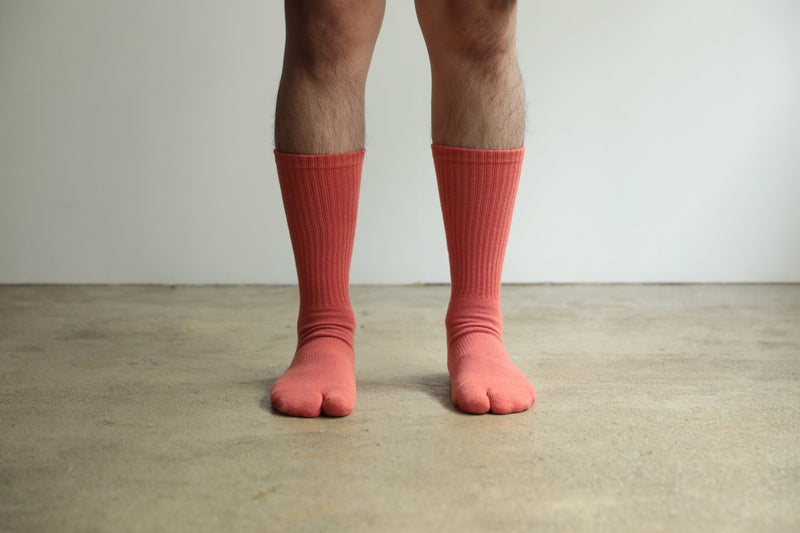 ND21X022OR-ML NODAL LOGO SOCKS - ORANGE x OFF WHITE