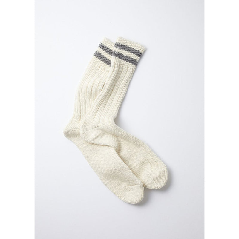 R1286 LOW RAW 2 STRIPES CREW SOCKS