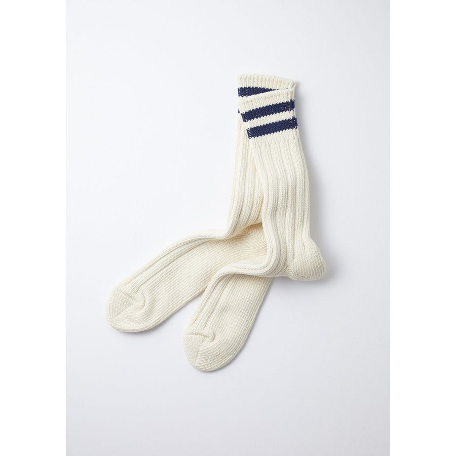 R1286 LOW RAW 2 STRIPES CREW SOCKS