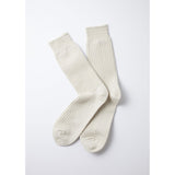 ROTOTO R1110 COTTON WAFFLE CREW SOCKS IN IVORY