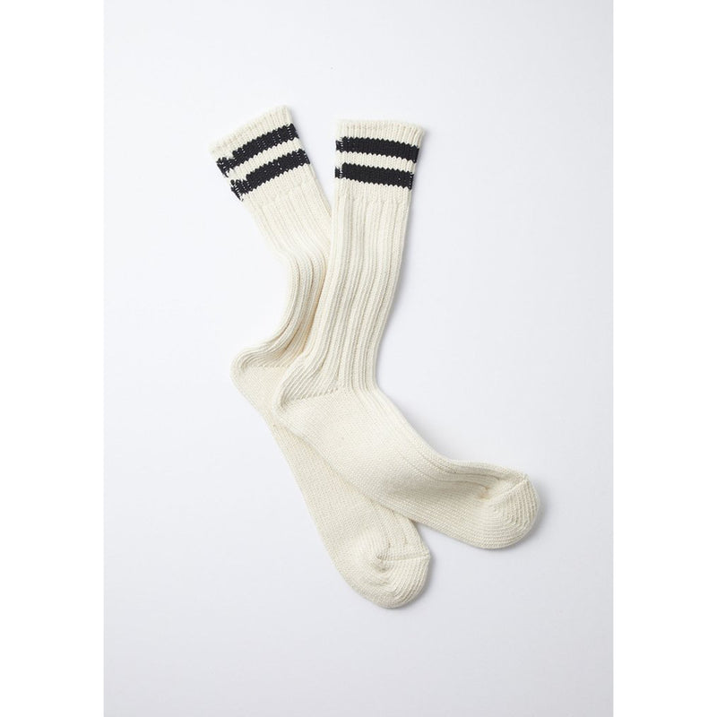 R1286 LOW RAW 2 STRIPES CREW SOCKS
