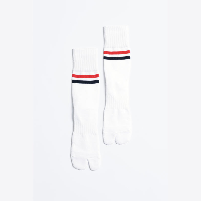 ND20X002WR ’90s LINE SOCKS - WHITE × RED / NAVY