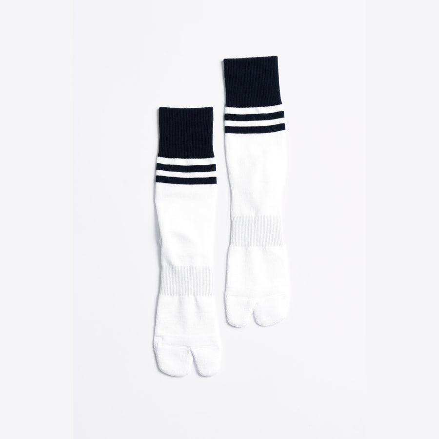 ND20X002WN ’90s LINE SOCKS - WHITE × NAVY