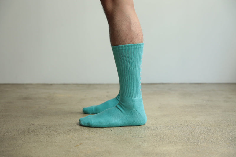 ND21X022SA-ML NODAL LOGO SOCKS - SAX x GRAY